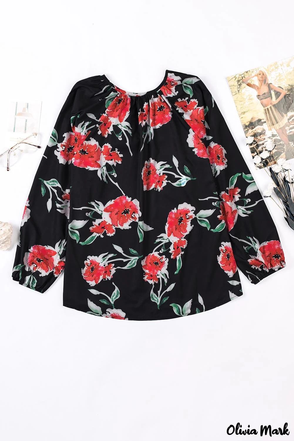 Deanwangkt - Multicolor Peasant Blouse With Floral Print - Deanwangkt