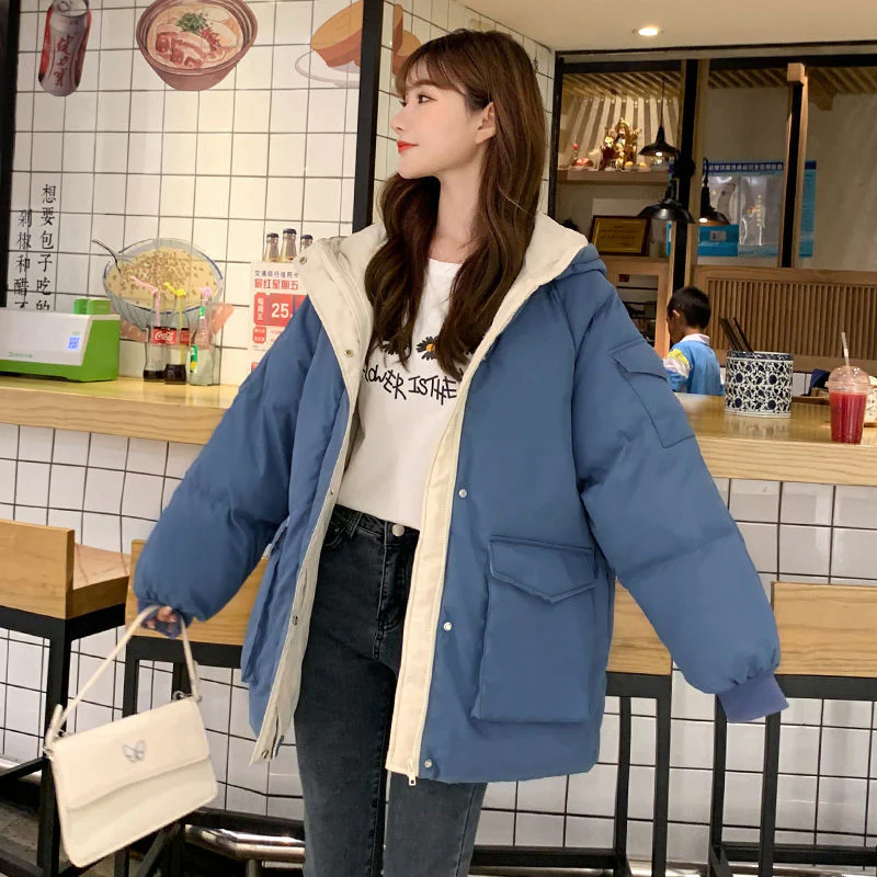 Christmas Gift Deanwangkt New Winter Clothes Korean Version Loose Winter Mid-length Coat Down Padded Coat Padded Jacket Women's Thick Padded Jacket - Deanwangkt