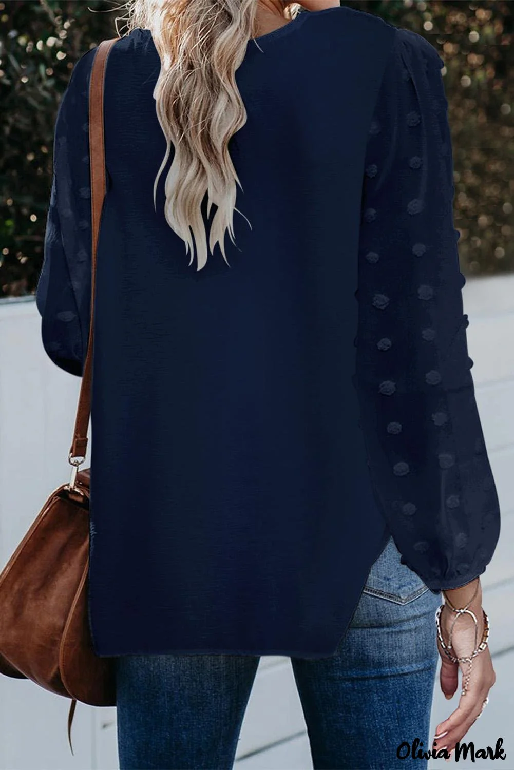 Deanwangkt - Black Polka Dot V-Neck Long Sleeve Blouse - Deanwangkt