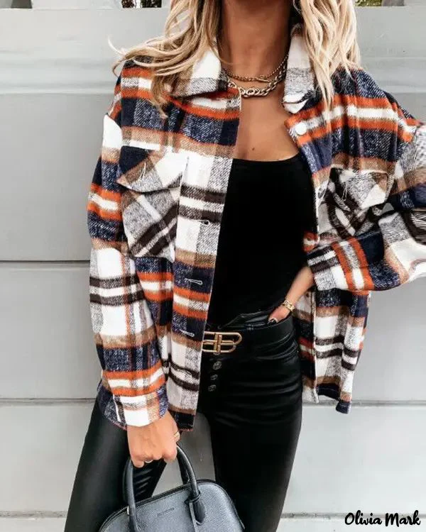 Deanwangkt - Long Sleeve Plaid Button Up Jacket - Deanwangkt