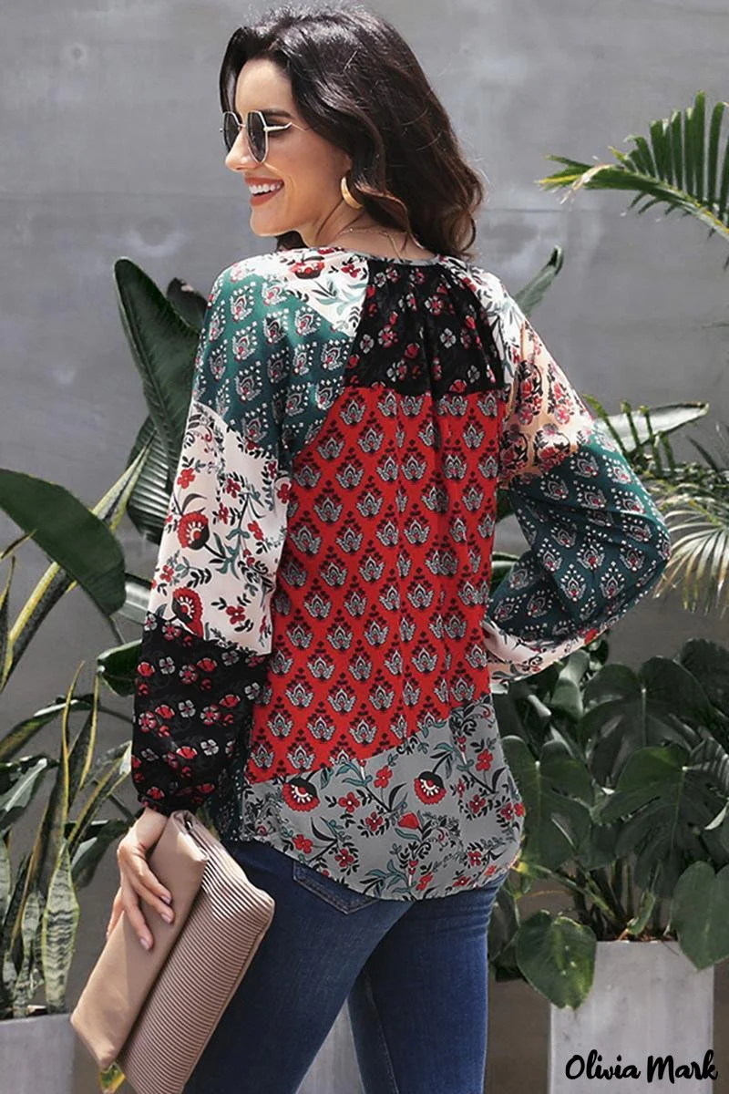 Deanwangkt - Multicolor Peasant Blouse With Floral Print - Deanwangkt