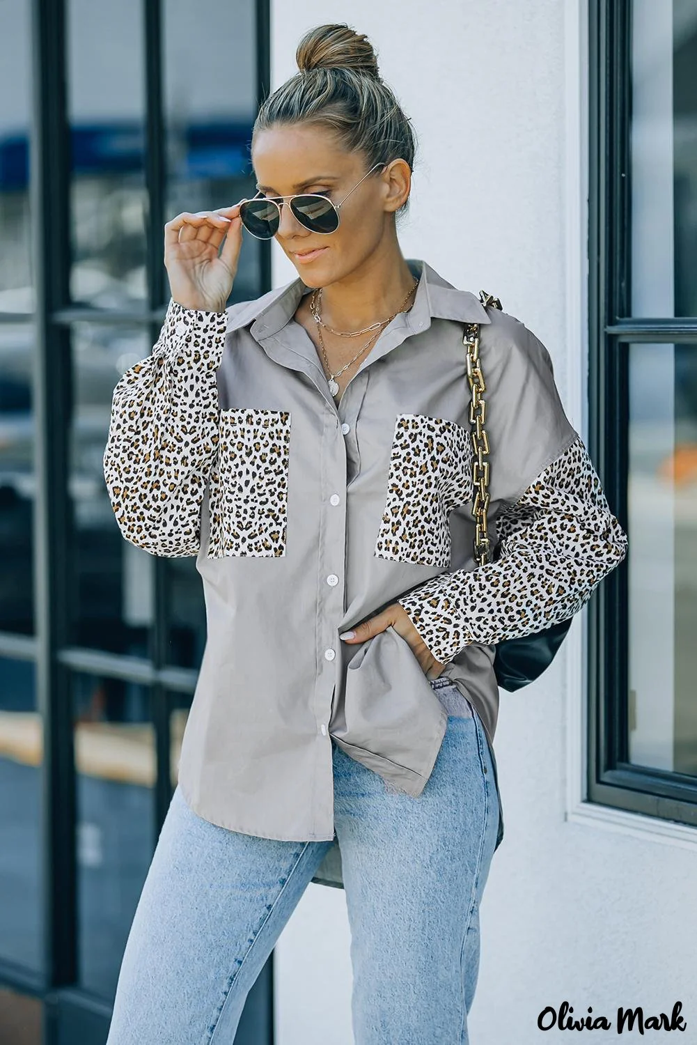 Deanwangkt - Patchwork Drop Shoulder Long Sleeve Shirt - Deanwangkt