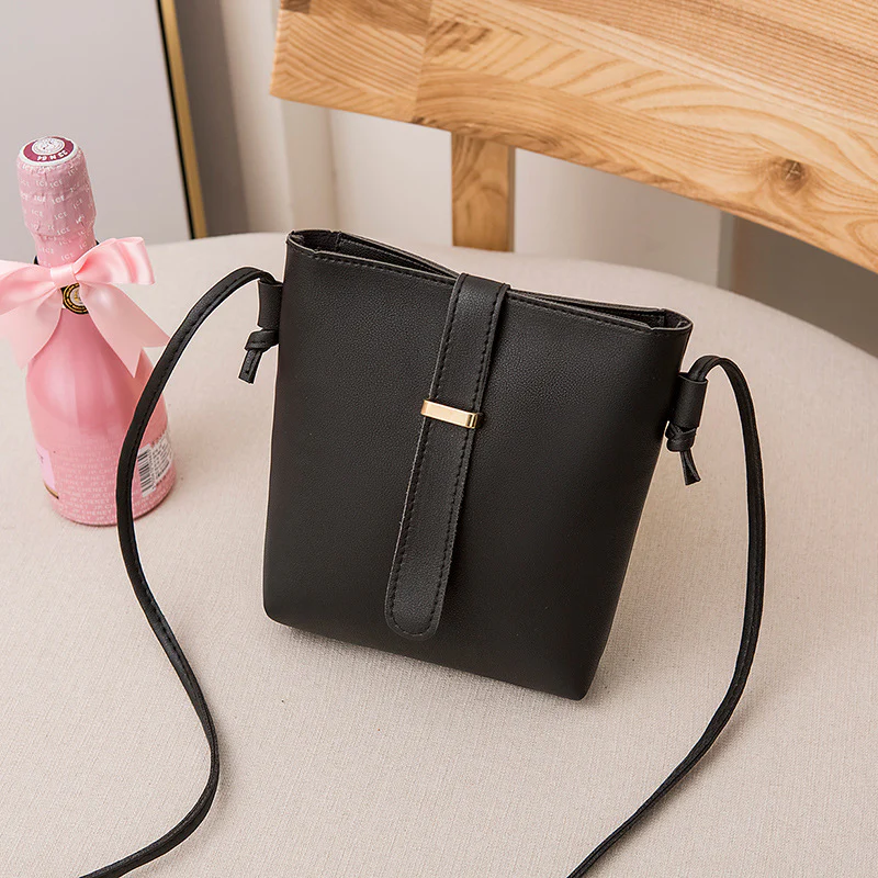 deanwangkt-1  Mini Faux Leather Bucket Bag, Vintage Zipper Shoulder Bag, Women's Casual Purse For Phone & Coin - Deanwangkt