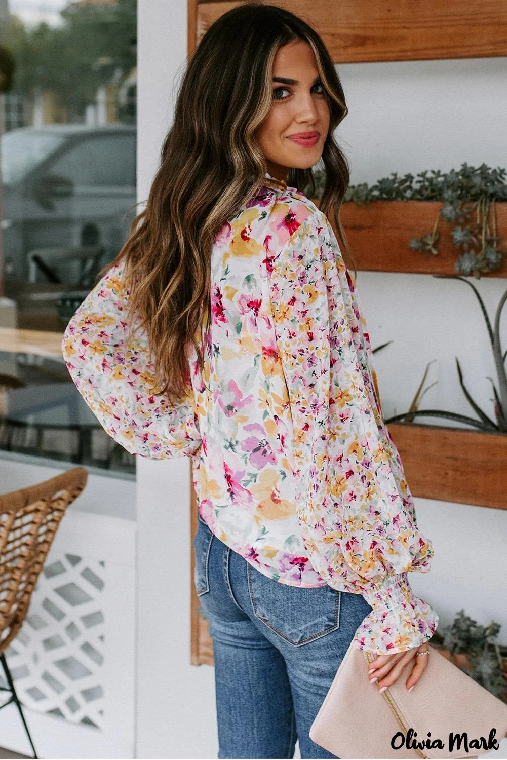 Deanwangkt - Cakewalk Rose Floral Smocked Blouse - Deanwangkt