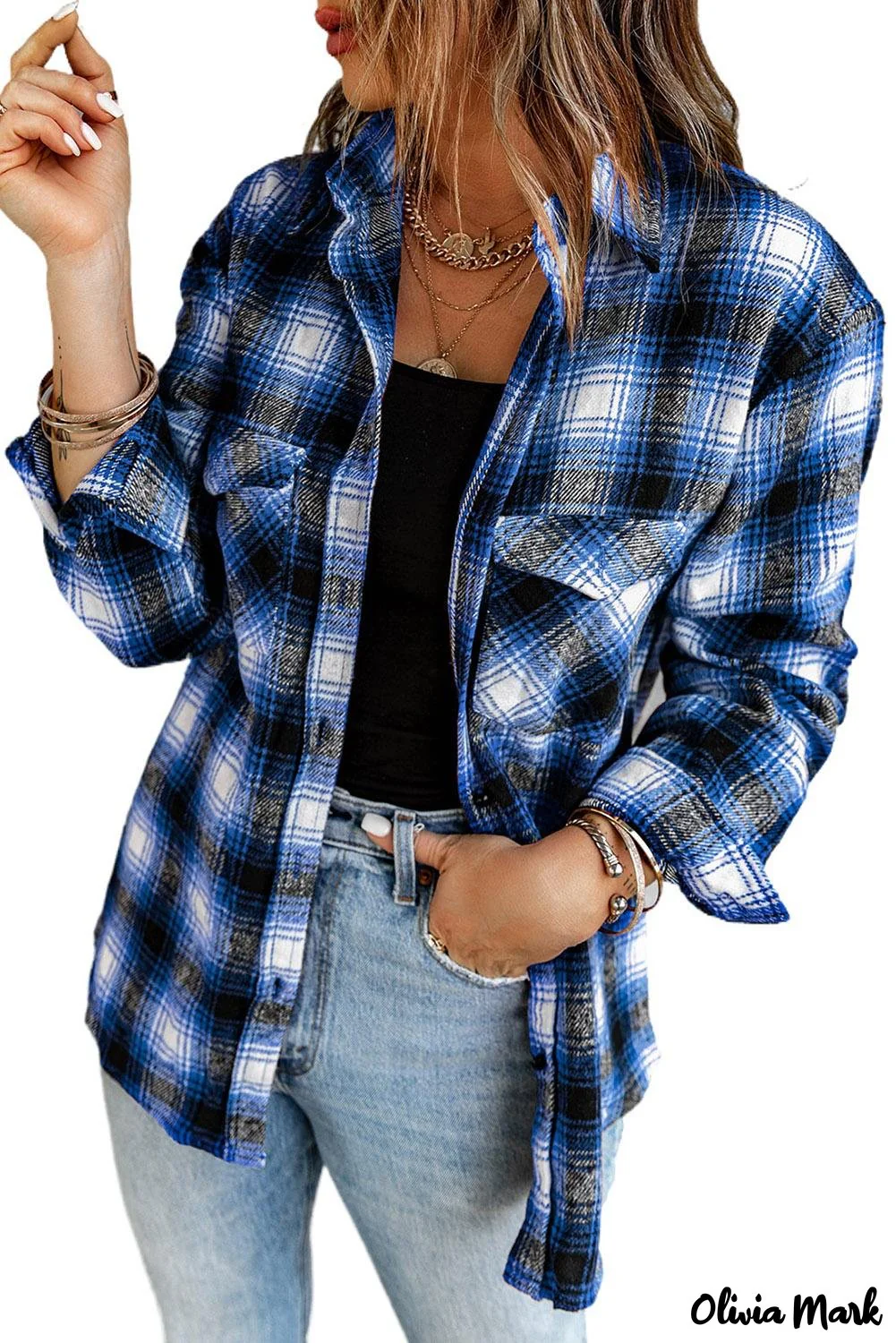 Deanwangkt - Black checked jacket with pockets and buttons - Deanwangkt