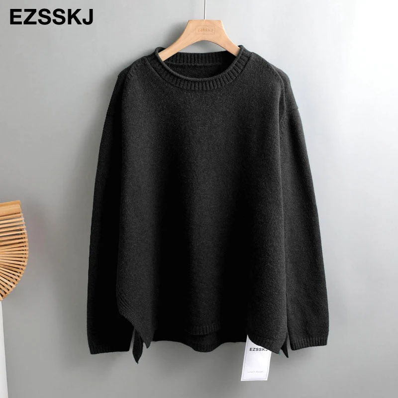 Christmas Gift Autumn Winter O-NECK oversize thick Sweater pullovers Women Deanwangkt loose cashmere  turtleneck Sweater Pullover female Long Sleeve - Deanwangkt