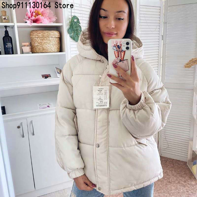 Christmas Gift Autumn Winter Deanwangkt New Womens Coats Blue Jackets Hooded Coat Thick Cotton Parkas Oversized Jacket Female - Deanwangkt