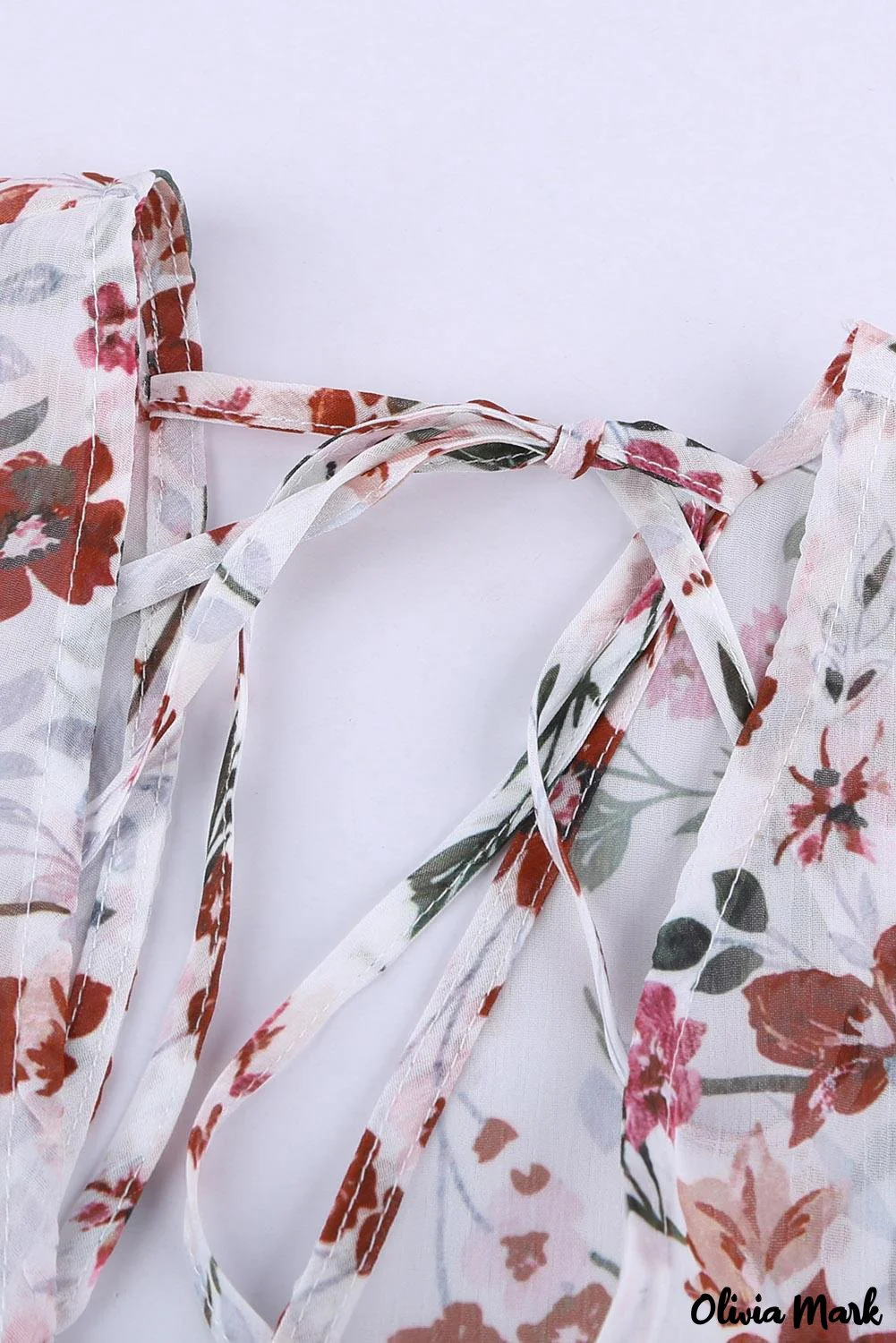 Deanwangkt - Multicolor Draped V-Neck Floral Lantern Sleeve Blouse - Deanwangkt