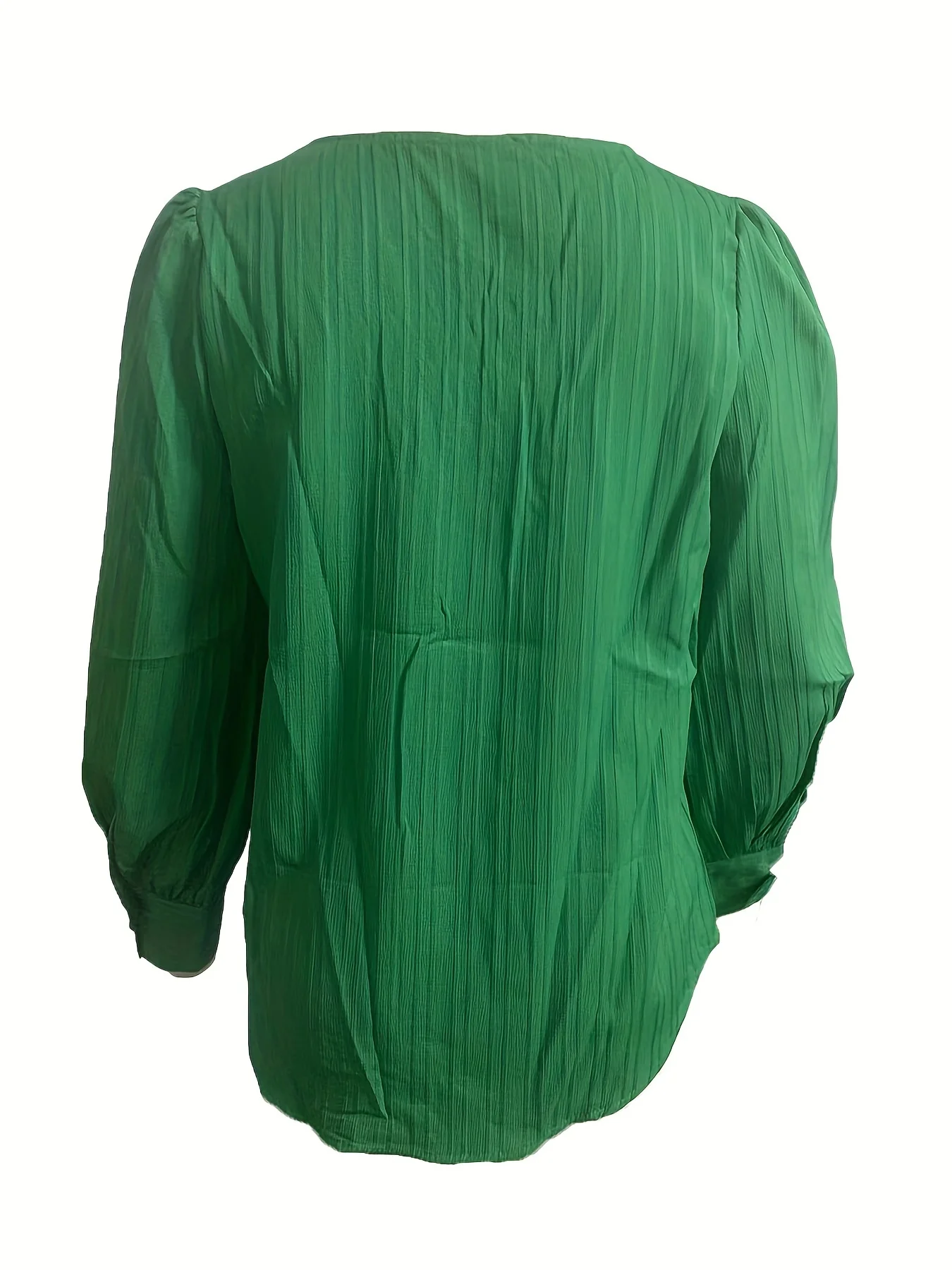 Contrast Lace Striped Blouse, Casual Solid V Neck Long Sleeve Blouse, Women's Clothing - Deanwangkt