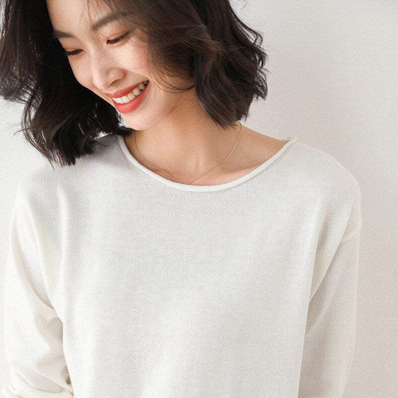 Christmas Gift Deanwangkt Autumn Winter Thin Sweater Women Knitted Sweater Fashion Crew-V-neck  Ladies Winter Sweater Korean College Style - Deanwangkt