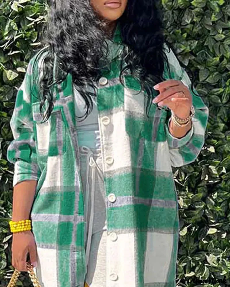 Deanwangkt - Checked buttoned long jacket - Deanwangkt