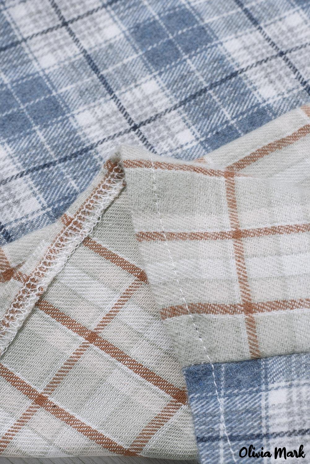 Deanwangkt - Pink Plaid Button Down Long Sleeve Shirt With Color Block Pocket - Deanwangkt