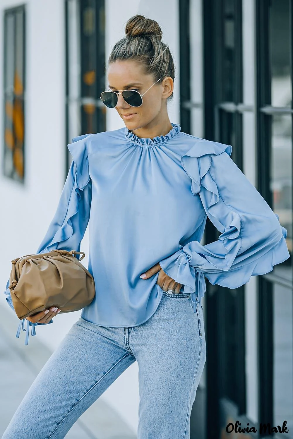 Deanwangkt - Long Sleeve Ruffled Blouse - Deanwangkt