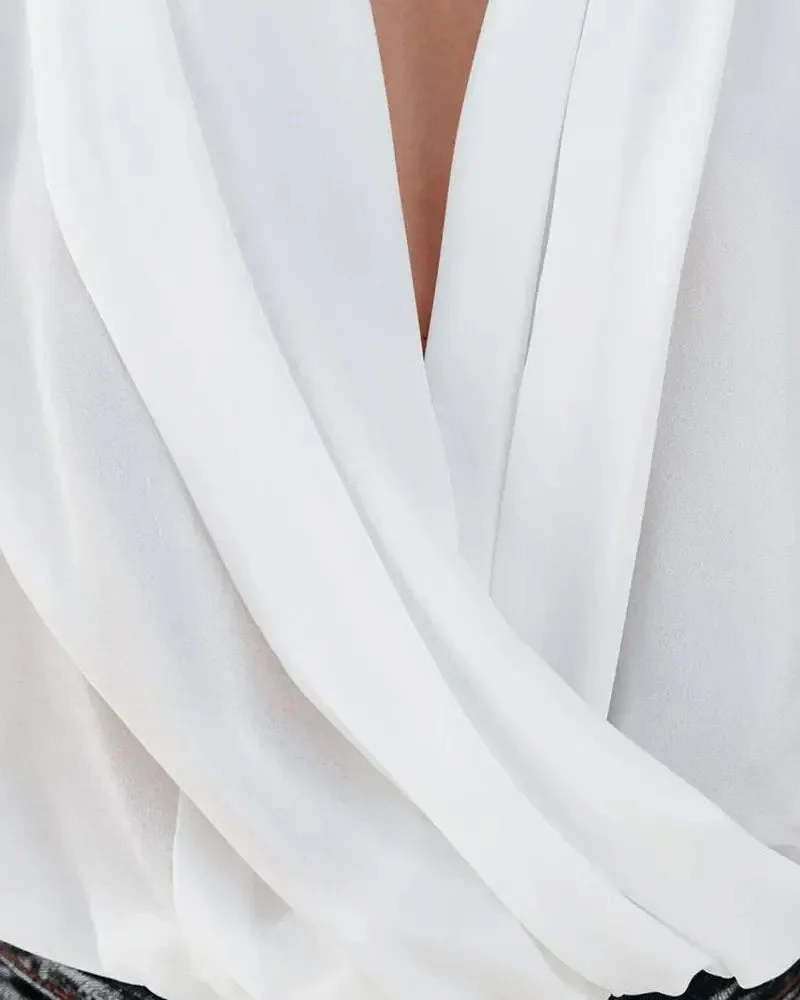 Deanwangkt - Ruched Cowl Neck Long Sleeve Top - Deanwangkt