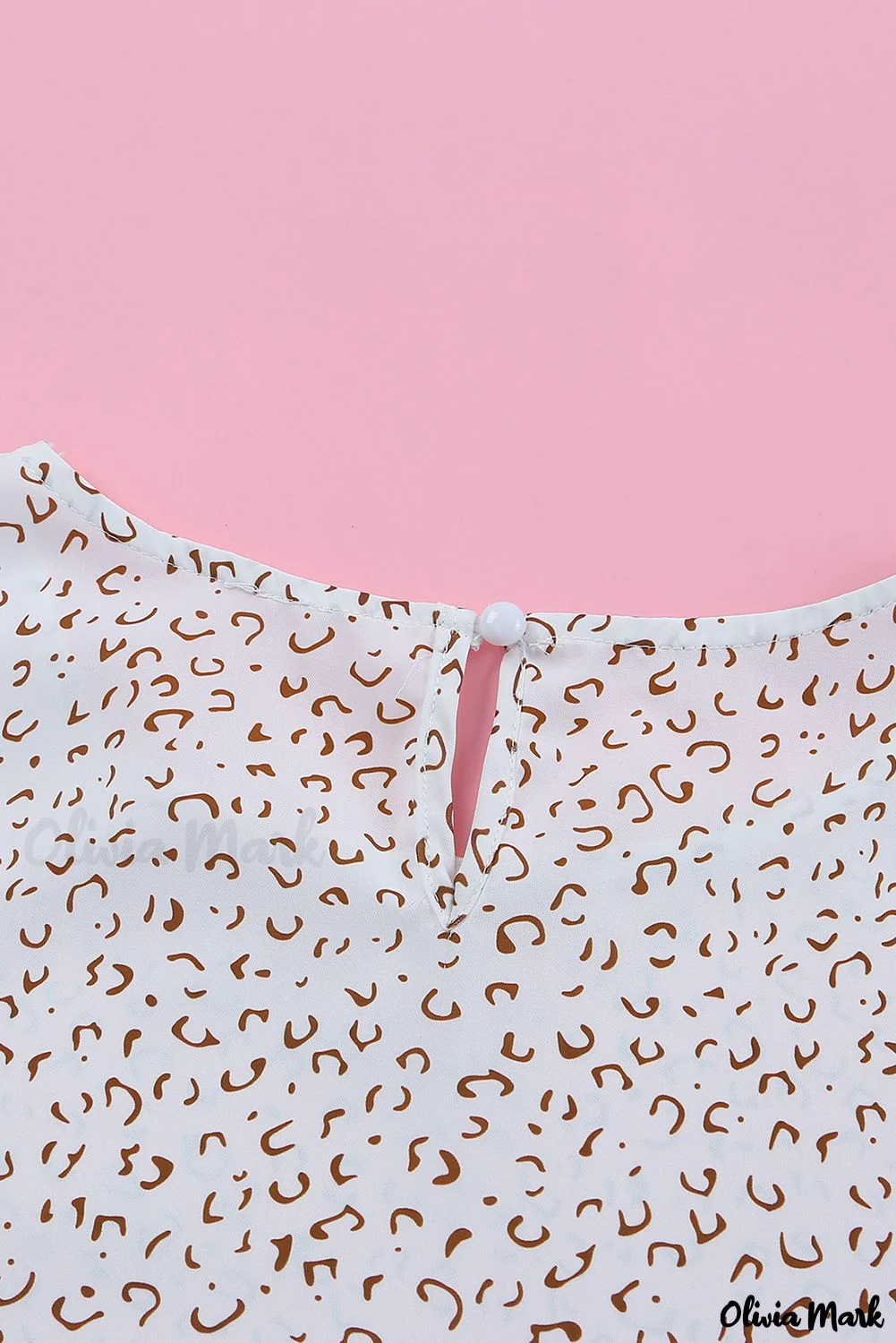 Deanwangkt - Leopard Long Sleeve Round Neck Blouse - Deanwangkt