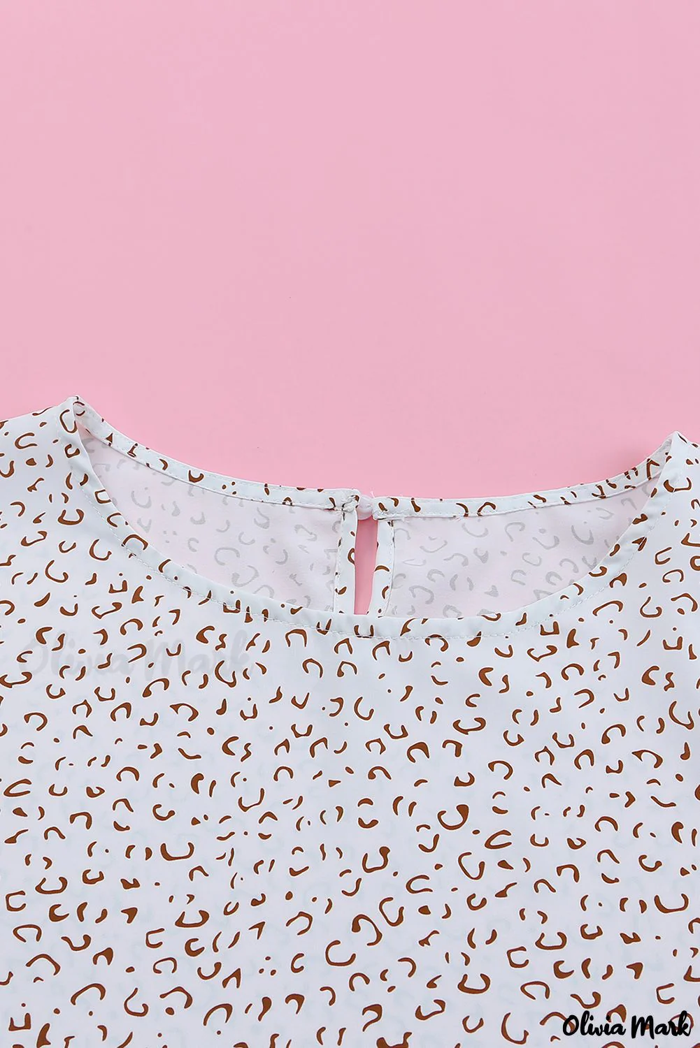 Deanwangkt - Leopard Long Sleeve Round Neck Blouse - Deanwangkt