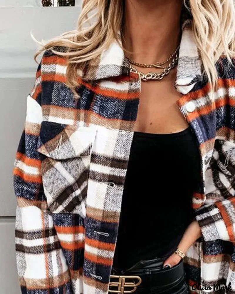 Deanwangkt - Long Sleeve Plaid Button Up Jacket - Deanwangkt