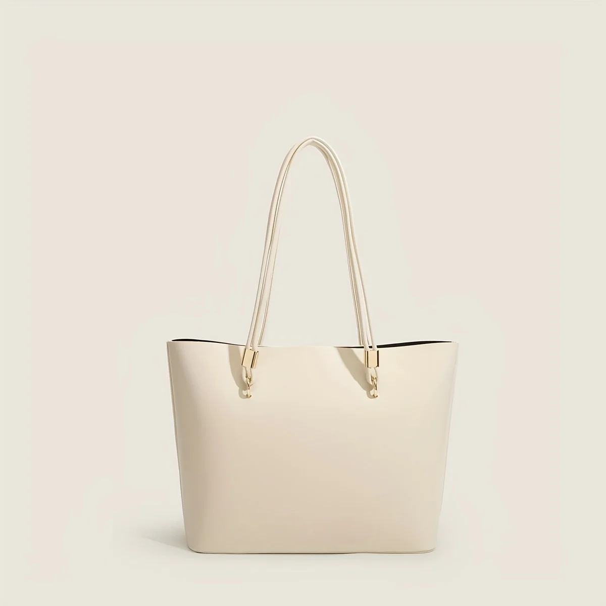 deanwangkt  Trendy Solid Color Tote Bag, Simple PU Leather Handbag, Large Capacity Shoulder Bag For Women - Deanwangkt