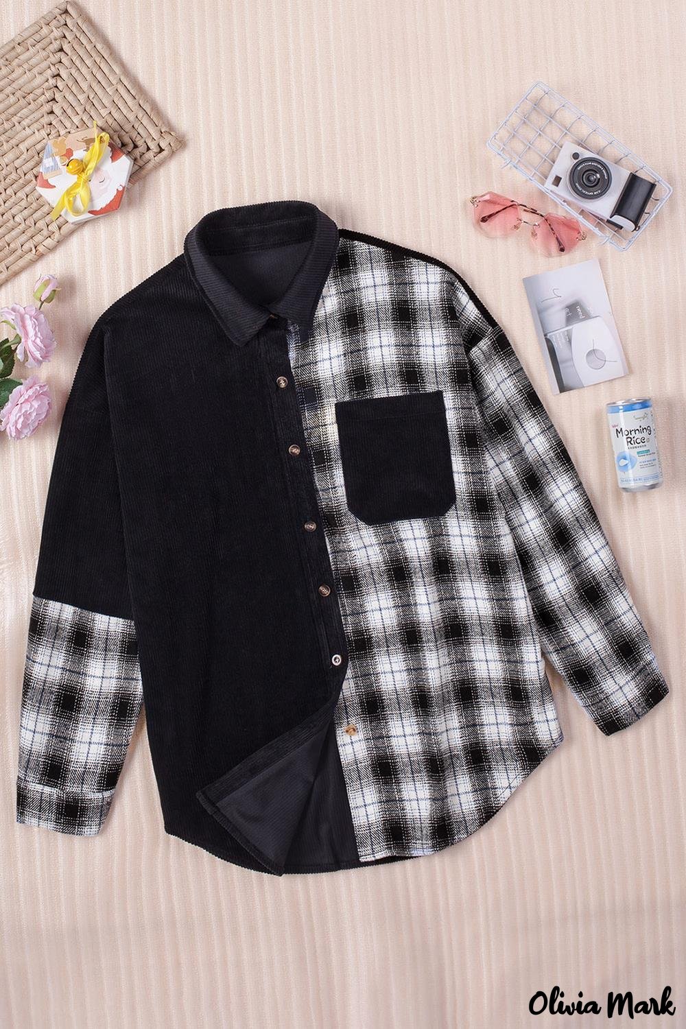 Deanwangkt - Oversized button-up shirt in checked corduroy - Deanwangkt