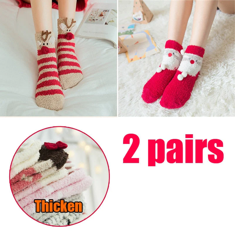 Christmas Gift 4 Pairs/Lot Casual Christmas Socks Cartoon Animal women Socks Cotton Happy funny Socks Korea cute socks Christmas Gift for women - Deanwangkt