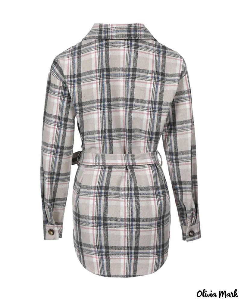 Deanwangkt - Plaid shirt with long sleeves and buttoned pocket with belt - Deanwangkt