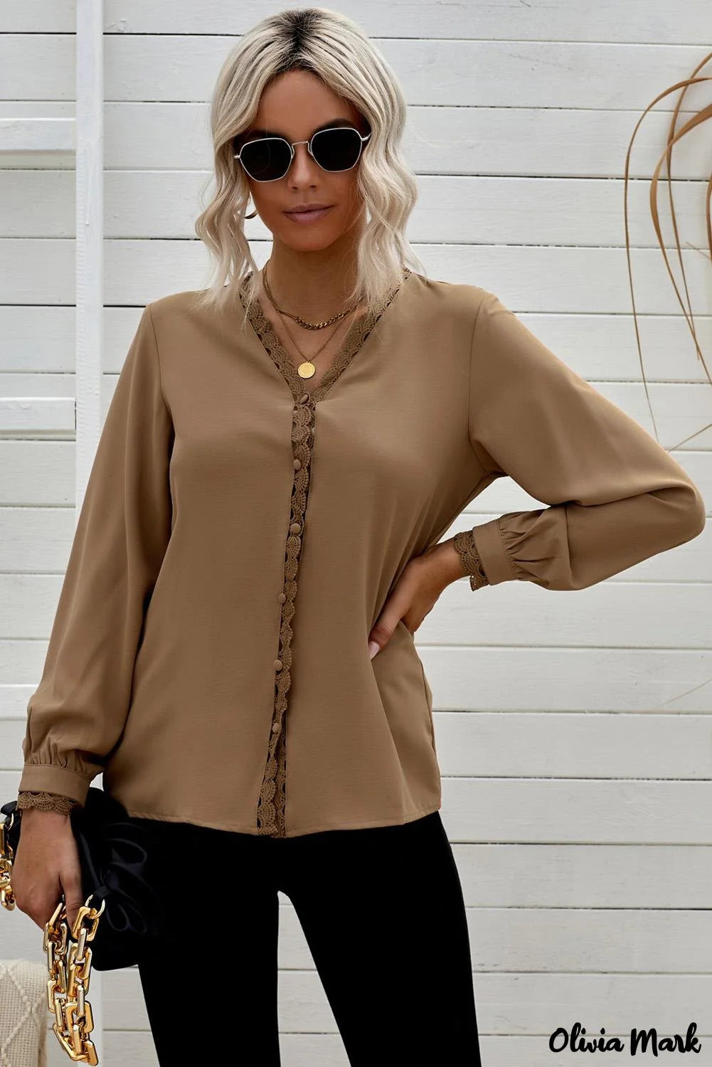 Deanwangkt - Black Crochet Lace Button Down Long Sleeve Shirt - Deanwangkt