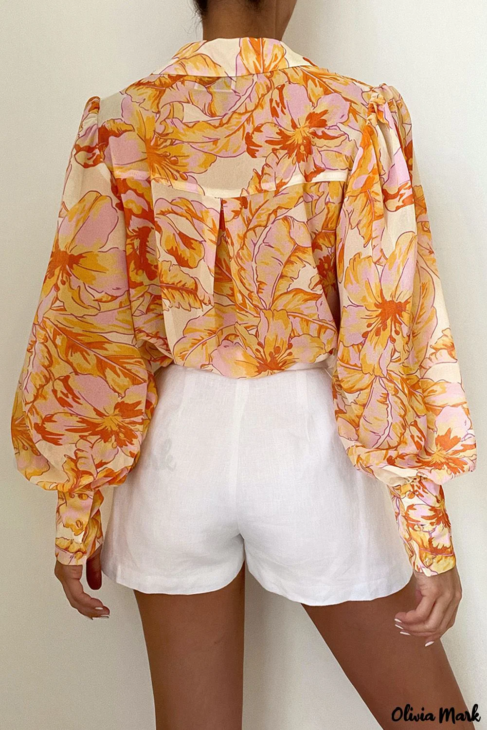 Deanwangkt - Chic Floral Yellow Bishop Sleeve Blouse - Deanwangkt