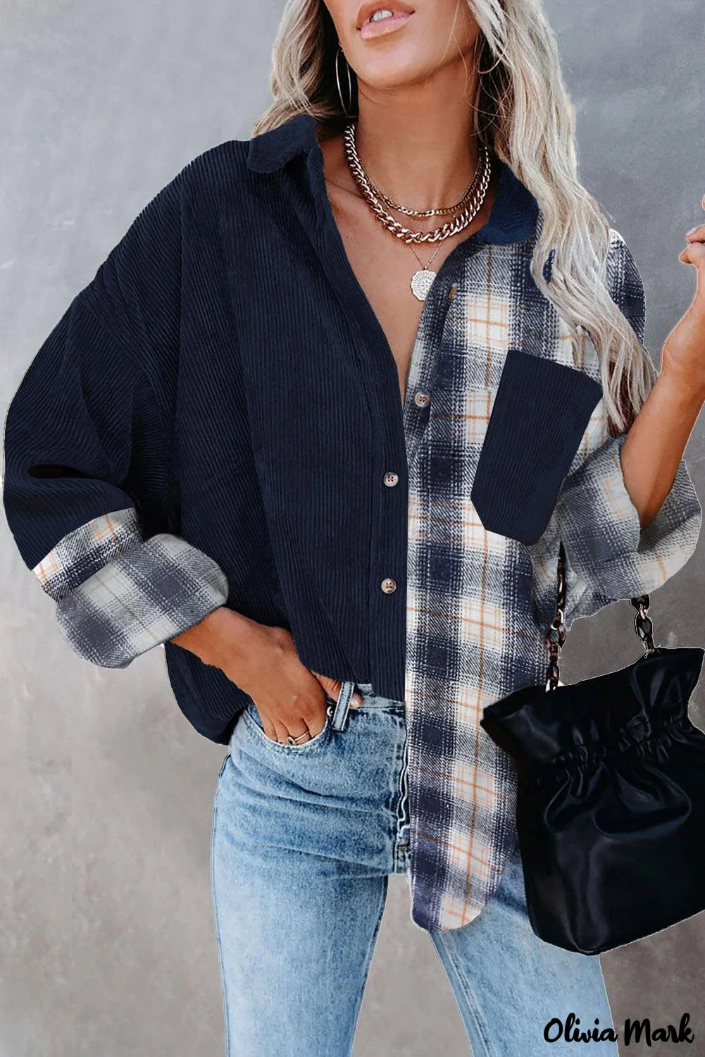 Deanwangkt - Oversized button-up shirt in checked corduroy - Deanwangkt