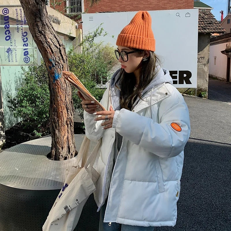 Christmas Gift Deanwangkt New Winter Jacket Coat Women Warm Parkas Snow Wear Thicken Warm Cotton Padded Jacket Female Loose Wadded Jackets Plus Size - Deanwangkt