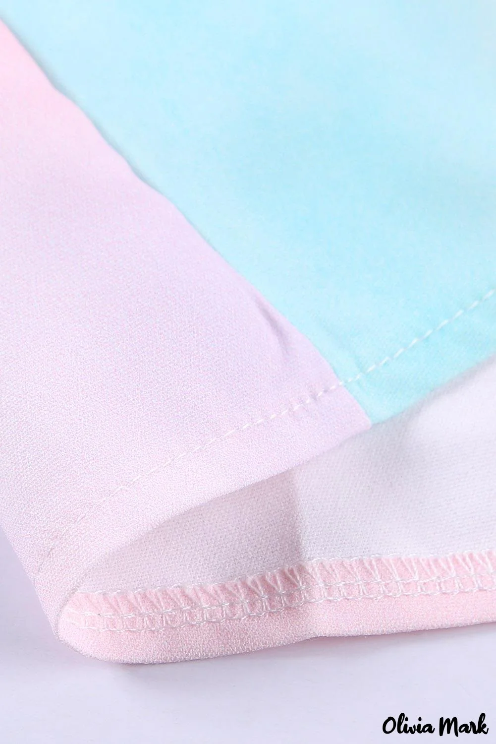 Deanwangkt - Blue Tie-Dye Long Sleeve V-Neck Blouse With Button Closure - Deanwangkt