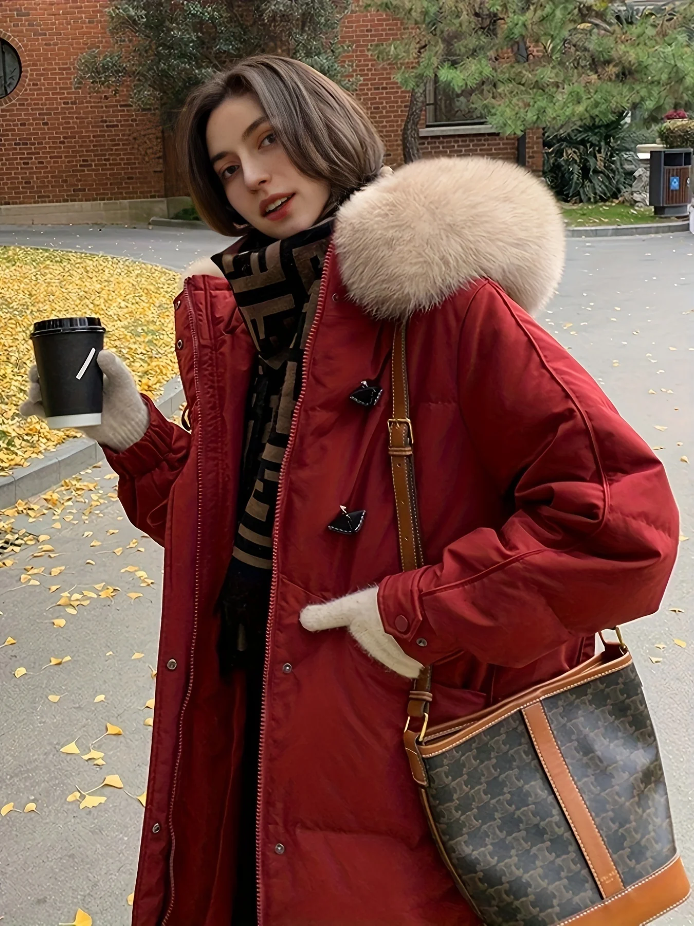 Fuzzy Trim Warm Hooded Coat, Casual Open Front Long Sleeve Winter Outerwear, Women's Clothing - Deanwangkt