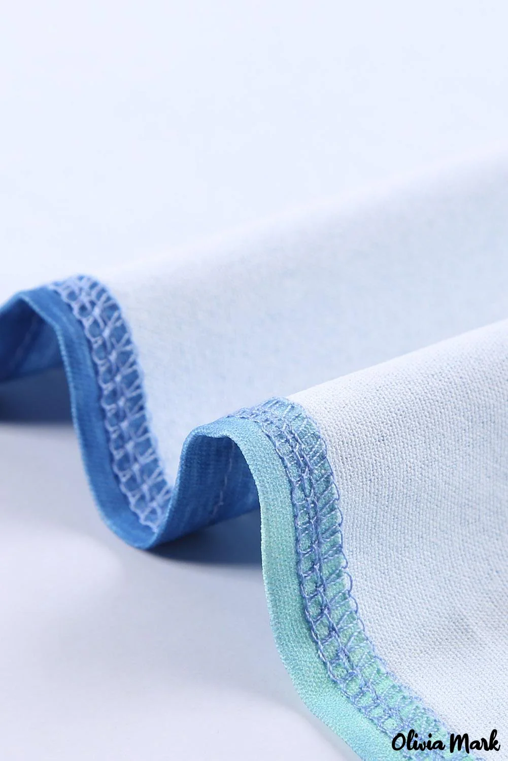 Deanwangkt - Blue Tie-Dye Long Sleeve V-Neck Blouse With Button Closure - Deanwangkt