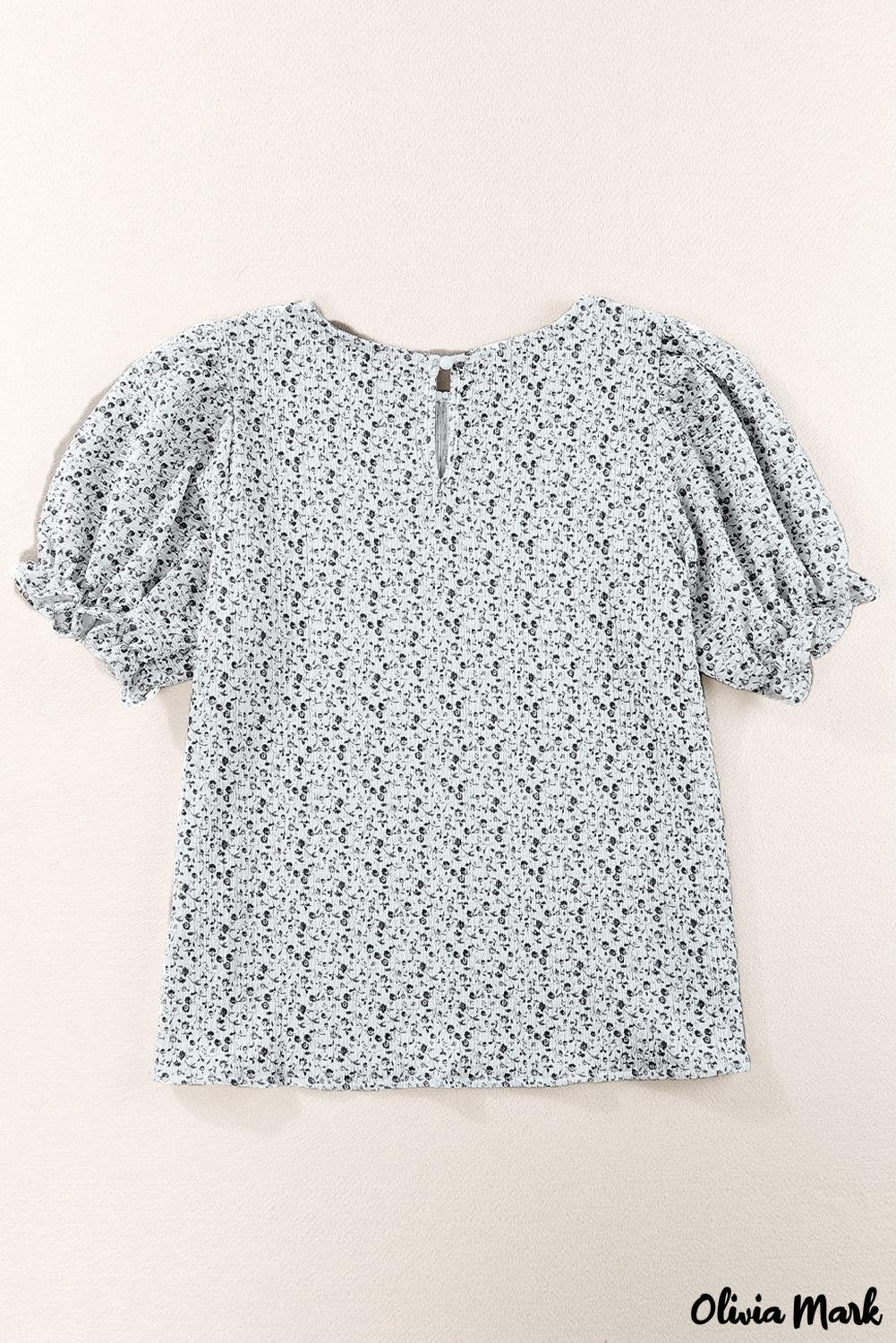 Deanwangkt - Black Floral Smocked Puff Sleeve Blouse - Deanwangkt