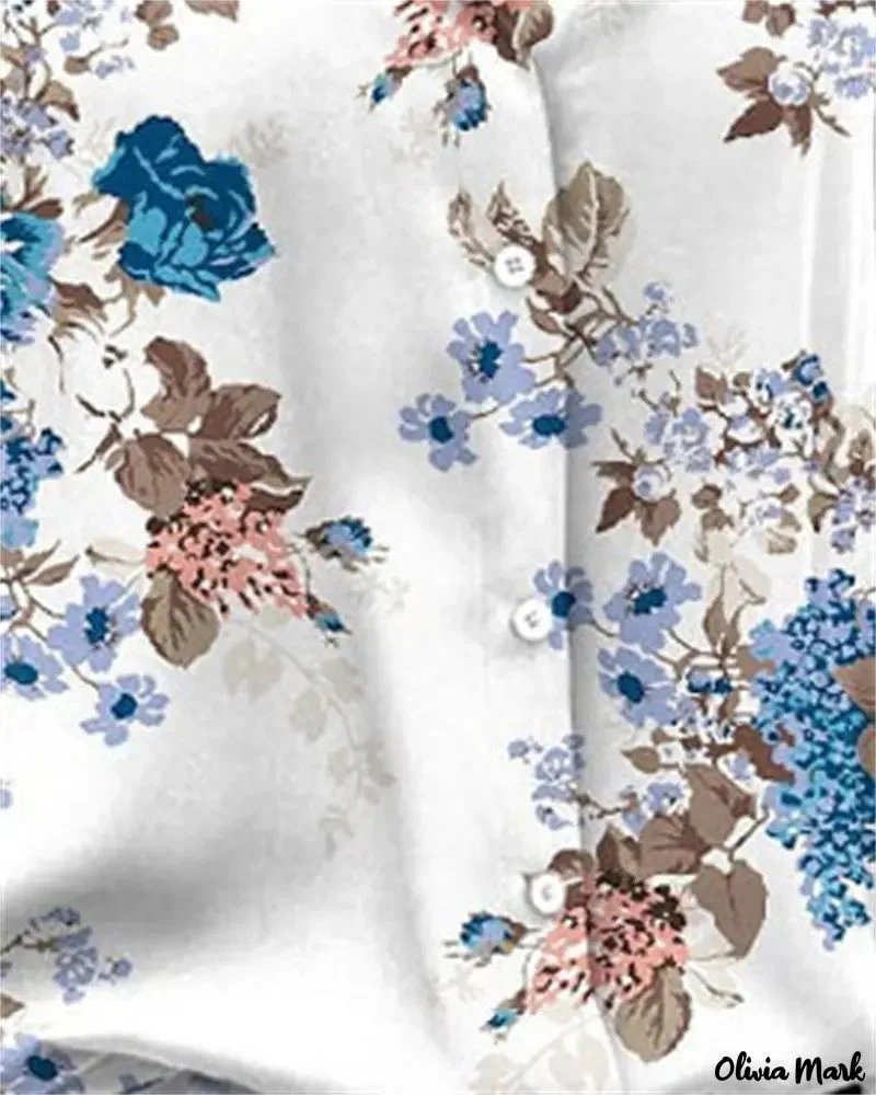 Deanwangkt - Floral Print Long Sleeve Button Down Shirt - Deanwangkt