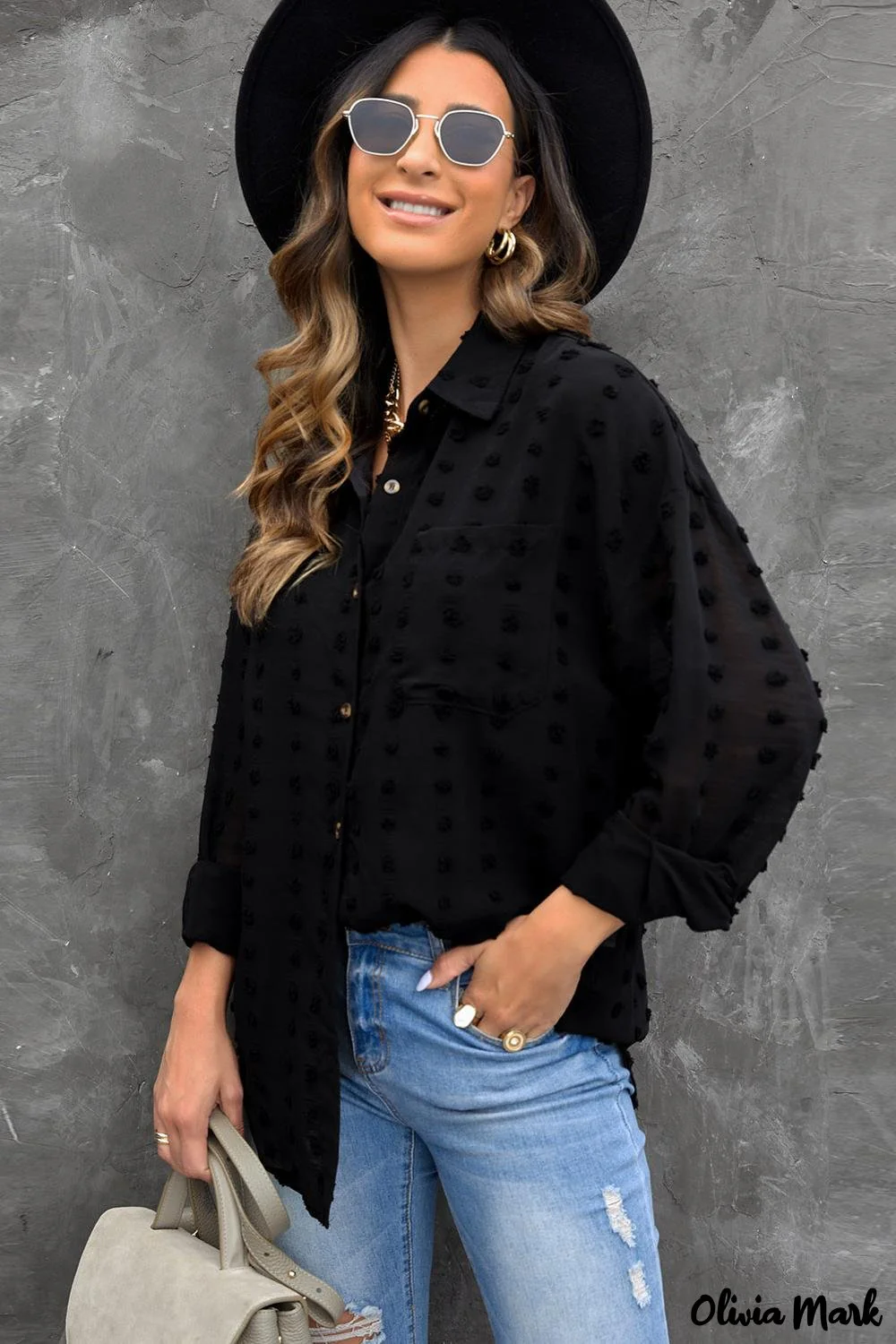 Deanwangkt - Green Polka Dot Long Sleeve Button Pocket Shirt - Deanwangkt