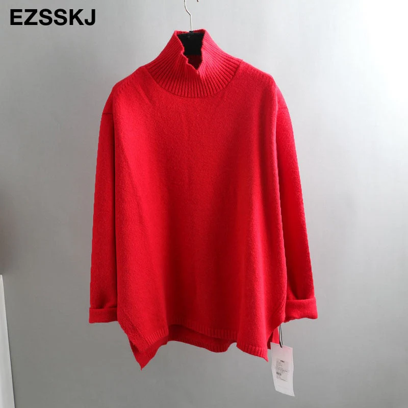 Christmas Gift Autumn Winter O-NECK oversize thick Sweater pullovers Women Deanwangkt loose cashmere  turtleneck Sweater Pullover female Long Sleeve - Deanwangkt