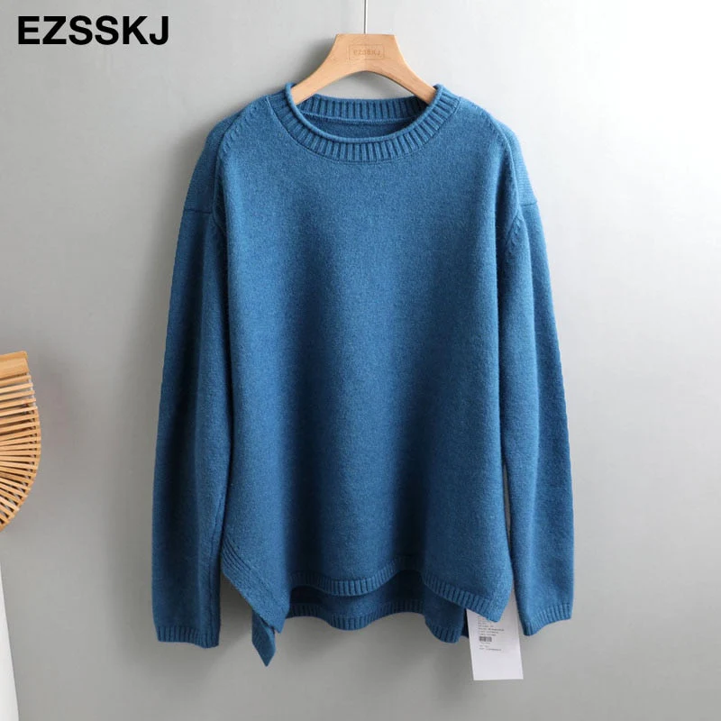 Christmas Gift Autumn Winter O-NECK oversize thick Sweater pullovers Women Deanwangkt loose cashmere  turtleneck Sweater Pullover female Long Sleeve - Deanwangkt