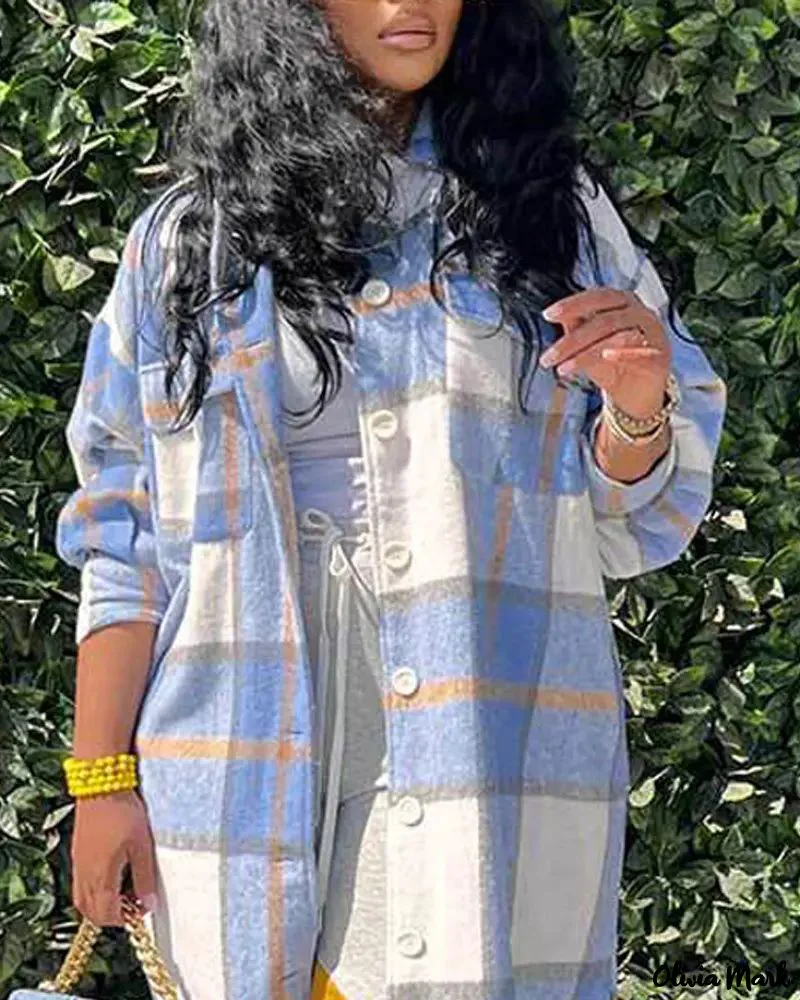 Deanwangkt - Checked buttoned long jacket - Deanwangkt