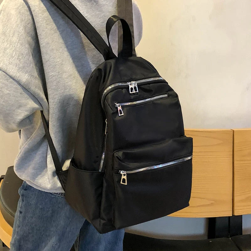 Deanwangkt Women Backpack For Teenage Girls Fashion Nylon School Bag Female Backbag Casual Large Capacity Travel Bag Mochilas K45 - Deanwangkt