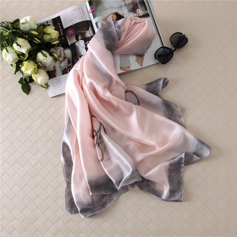 Christmas Gift Deanwangkt luxury brand women scarf summer soft long size shawls lady wrap pashmina silk scarves female foulard beach stoles - Deanwangkt