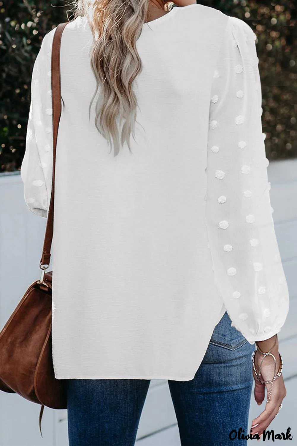 Deanwangkt - Black Polka Dot V-Neck Long Sleeve Blouse - Deanwangkt