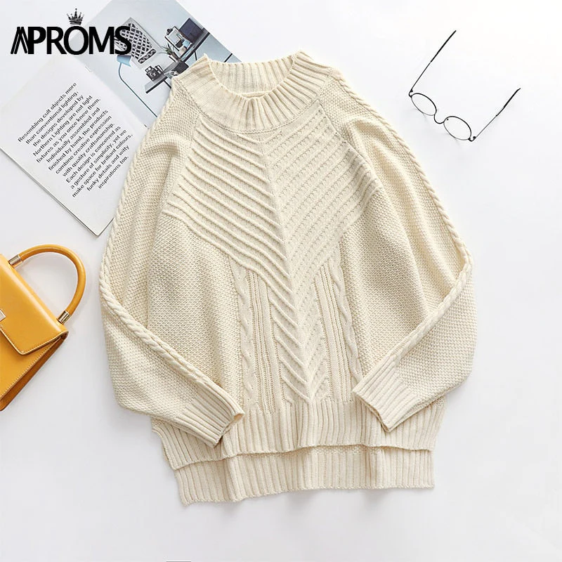 Christmas Gift Aproms Elegant Cold Shoulder Knitted Loose Sweaters Women Deanwangkt Autumn Winter Side Split Pullovers Streetwear Fashion Jumpers Top - Deanwangkt