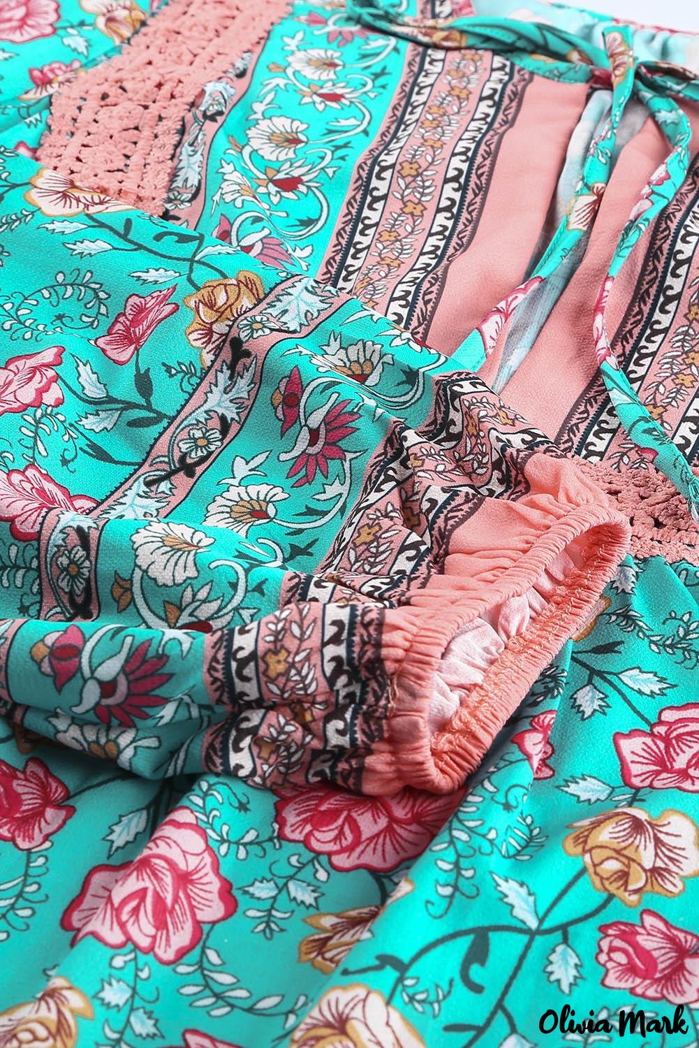 Deanwangkt - Green Floral Lantern Sleeve Blouse - Deanwangkt