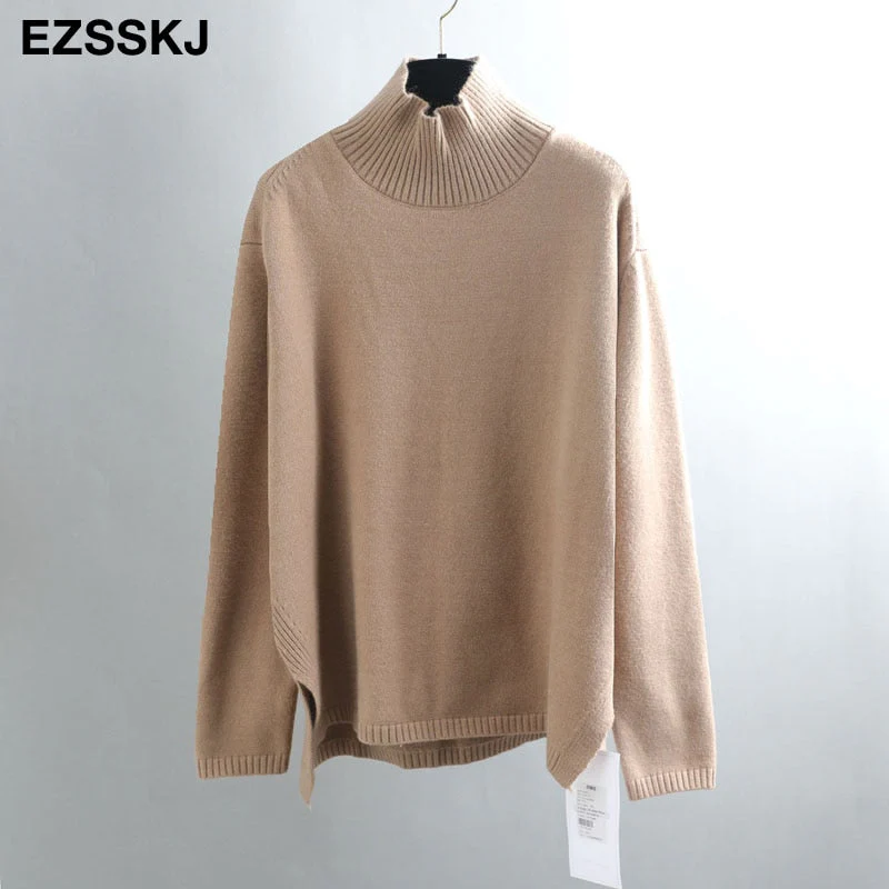 Christmas Gift Autumn Winter O-NECK oversize thick Sweater pullovers Women Deanwangkt loose cashmere  turtleneck Sweater Pullover female Long Sleeve - Deanwangkt