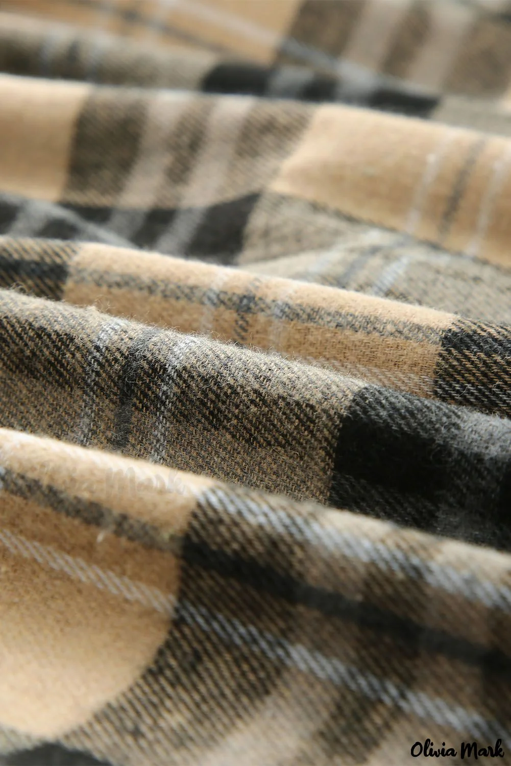 Deanwangkt - Khaki Check Button Long Sleeve Shirt - Deanwangkt
