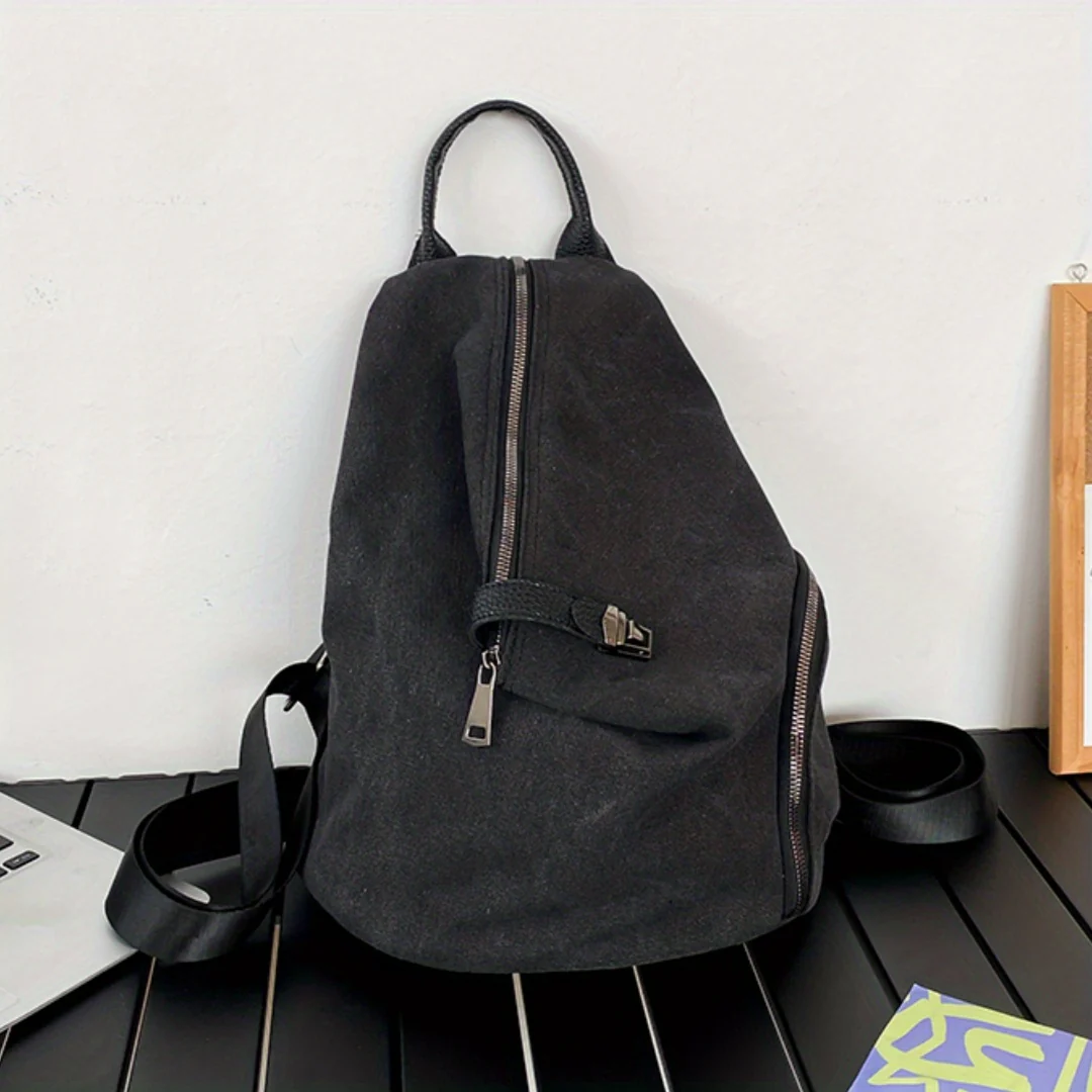 deanwangkt-1 Vintage Canvas Backpack Purse, Large Capacity College Preppy Schoolbag, Casual Retro Travel Daypack Knapsack Rucksack - Deanwangkt