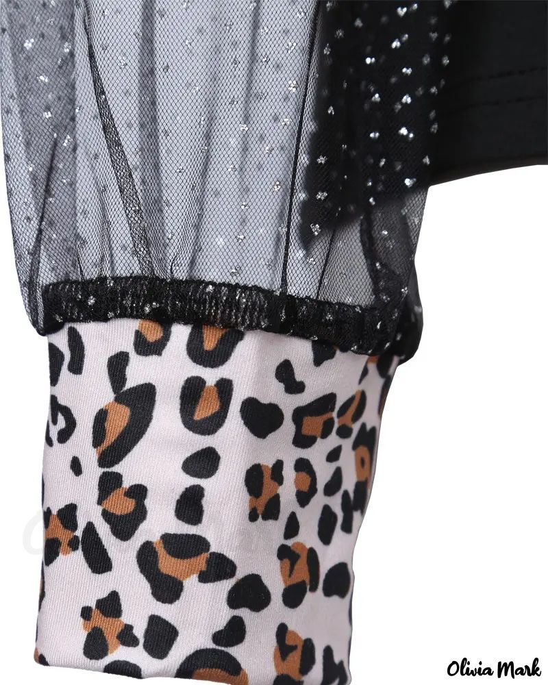 Deanwangkt - Leopard Print Contrast Mesh Long Sleeve Top - Deanwangkt