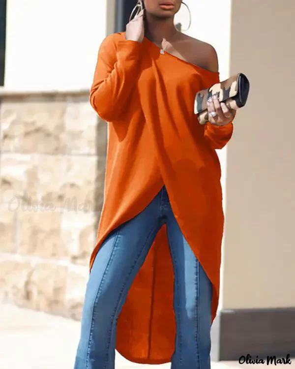 Deanwangkt - Long Sleeve Asymmetric Hem Top - Deanwangkt