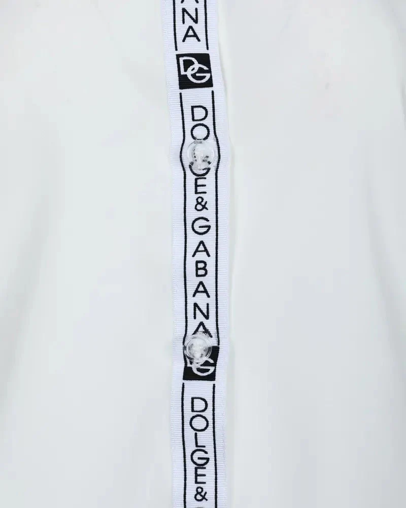 Deanwangkt - Long sleeve button down shirt with letter patch - Deanwangkt