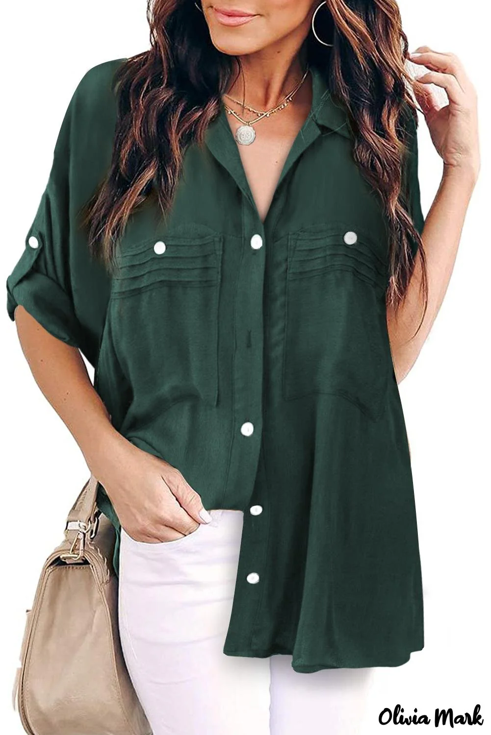 Deanwangkt - White buttoned shirt with long sleeves and plain pocket - Deanwangkt